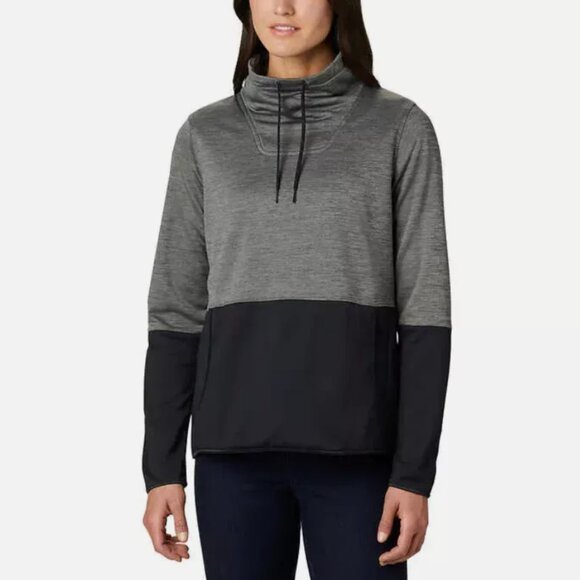 Columbia Funnel Neck Pullover Sweatshirt Womens Size XXL 2XL Black Gray Hiking - Picture 1 of 12